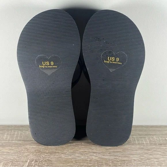 Y2K Body by Tracy Platform Flip Flops Wedge Thong Sandals - Size 9 - Picture 5 of 5